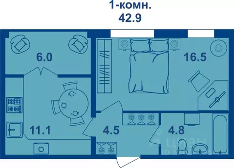1-к кв. Костромская область, Кострома Магистральная ул., 71 (40.1 м)