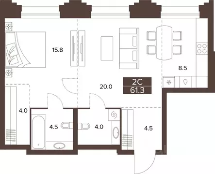 2-к кв. Алтайский край, Барнаул Социалистический просп., 97 (61.3 м)