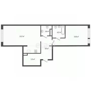 1-к кв. Тюменская область, Тюмень ул. 50 лет Октября, 63Г (61.2 м)