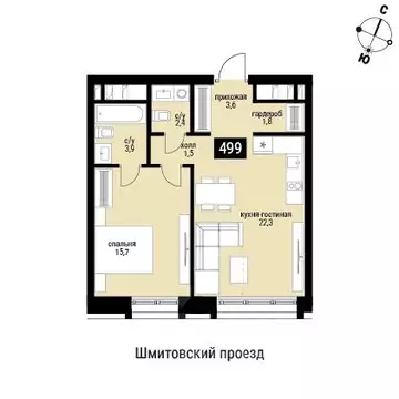 1-к кв. Москва Шмитовский проезд, 40 (51.2 м)