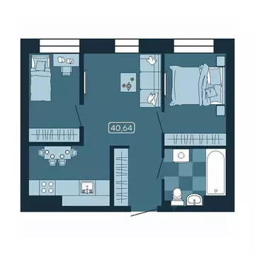 2-к кв. Приморский край, Владивосток ул. Борисенко (40.64 м)