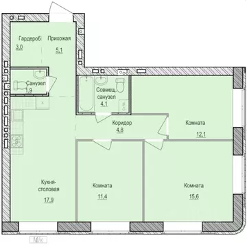 3-к кв. Удмуртия, Завьяловский район, с. Первомайский Санвилл жилой ...