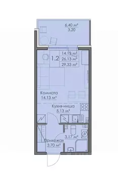 Студия Ленинградская область, Выборг Центральный мкр, Папула кв-л, ...
