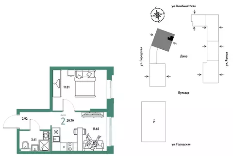2-к кв. Свердловская область, Екатеринбург муниципальное образование, ...