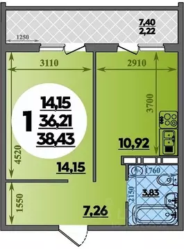 1-к кв. Краснодарский край, Краснодар ул. Генерал-лейтенанта ...