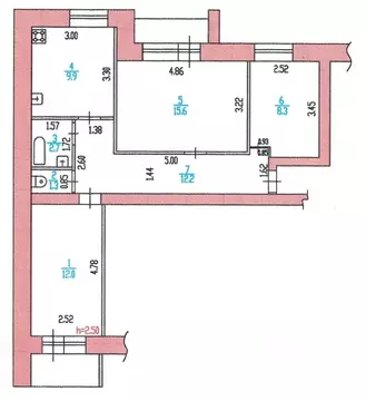 3-к кв. Алтайский край, Барнаул ВРЗ мкр, ул. Воровского, 112/46 (62.0 ...