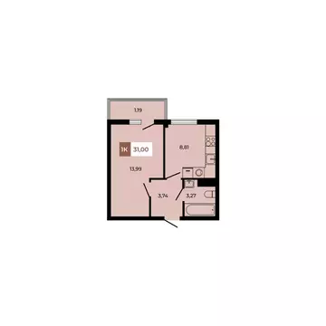 1-к кв. Ростовская область, Аксайский район, Щепкинское с/пос, пос. ...