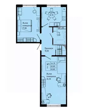 2-к кв. Ленинградская область, Коммунар г. Гатчинский муниципальный ...