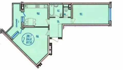 2-комнатная квартира: Краснодар, Российская улица, 74 (69 м)