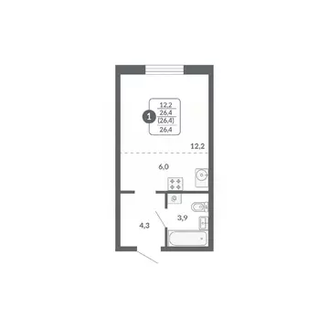 Студия Кировская область, Киров ул. Пушкина, 25 (26.4 м)