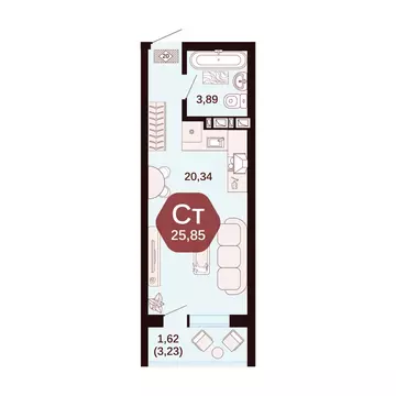 Квартира-студия: Ростовская область, Аксай (25.85 м)