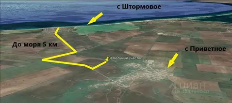 Участок в Крым, Сакский район, Штормовское с/пос, с. Приветное ул. ...