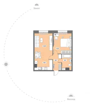 1-к кв. Вологодская область, Вологда ул. Возрождения, 35к6 (46.8 м)