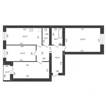 3-к кв. Башкортостан, Уфа ул. Геологов, 53 (86.0 м)