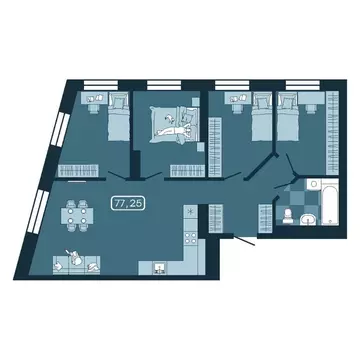 4-к кв. Приморский край, Владивосток ул. Борисенко (77.25 м)