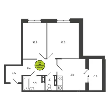 2-к кв. Брянская область, Брянский район, Свенское с/пос, пос. Свень ...