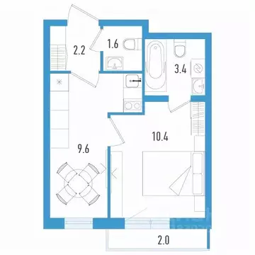 1-к кв. Санкт-Петербург пос. Шушары, просп. Старорусский, 7 (27.8 м)