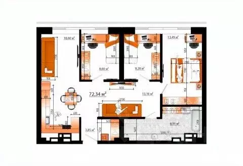 4-к кв. Приморский край, Владивосток ул. Гамарника (72.34 м)