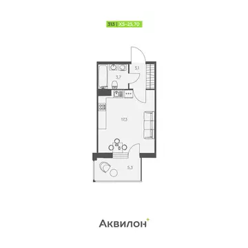 Квартира-студия: Заневское городское поселение, Кудрово, Солнечная ...