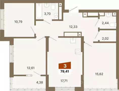 3-к кв. Свердловская область, Екатеринбург ул. Волгоградская, 197к2 ...