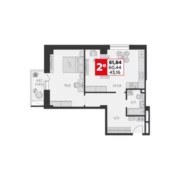 2-к кв. Ростовская область, Ростов-на-Дону ул. Штахановского, 24/2 ...