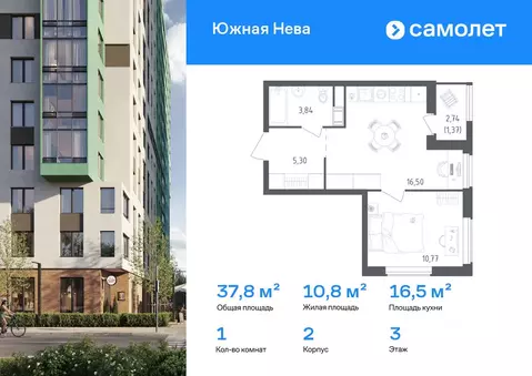 1-к кв. Ленинградская область, Всеволожский район, Свердловское ...
