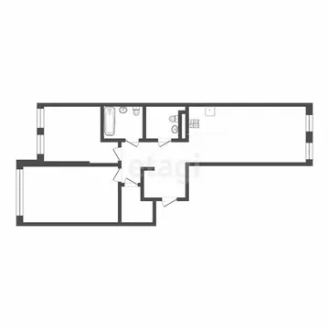 3-комнатная квартира: Тюмень, улица Новосёлов, 105 (65.8 м)