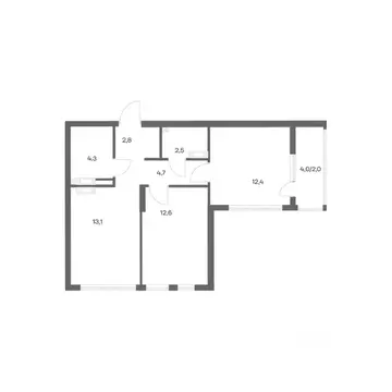 2-к кв. Калининградская область, Калининград ул. Юрия Гагарина, 30 ...