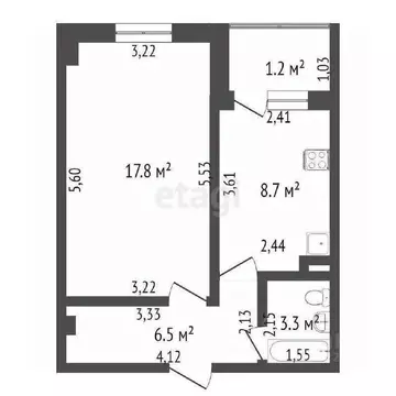 1-к кв. Башкортостан, Стерлитамак ул. Гоголя, 130А (32.5 м)