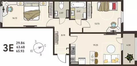 2-комнатная квартира: Курск, микрорайон Курского Завода Тракторных ...