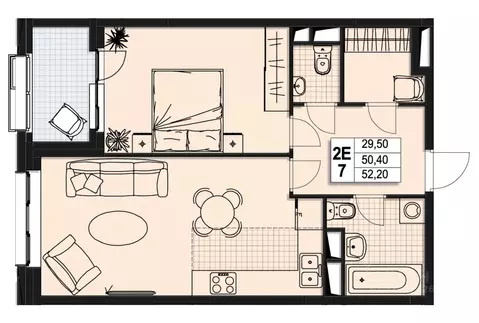 2-к кв. Московская область, Мытищи Новомытищинский просп., 62к1 (49.9 ...