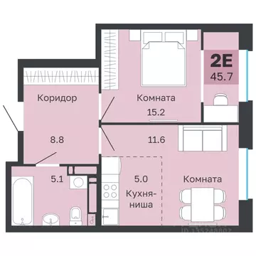 2-к кв. Пермский край, Пермь Парковый просп., 24 (45.7 м)
