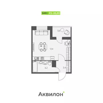 Квартира-студия: Заневское городское поселение, Кудрово, Солнечная ...