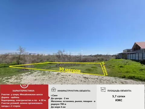 Участок в Крым, Саки ш. Михайловское (6.0 сот.)