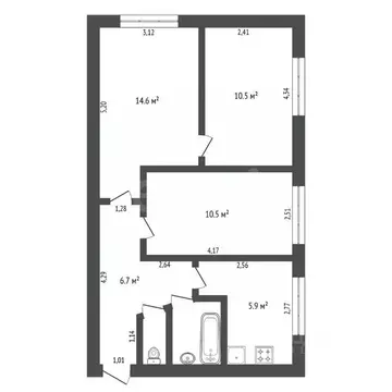 3-к кв. Амурская область, Благовещенск пос. Астрахановка, пер. Южный, ...
