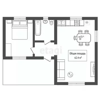 Дом в Алтай, Чемальский район, с. Анос  (62 м)