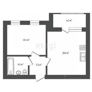 1-к кв. Ярославская область, Ярославль ул. Шевелюха, 128 (43.3 м)