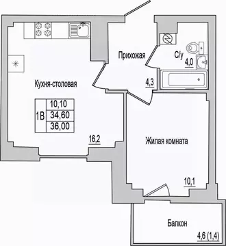 1-к кв. Псковская область, Псковский район, Завеличенская волость, д. ...