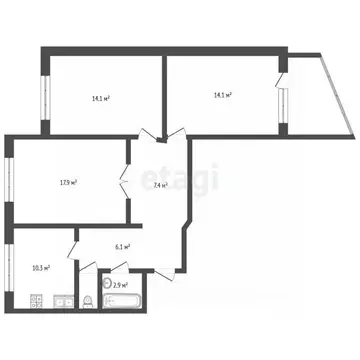 3-к кв. Москва ул. Лобачевского, 100 (75.0 м)