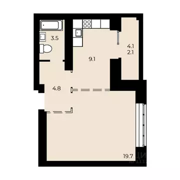 1-к кв. Омская область, Омск ул. 33-я Северная, 46 (39.42 м)