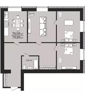 3-к кв. Ульяновская область, Ульяновск ул. Тимирязева, 48А (79.3 м)