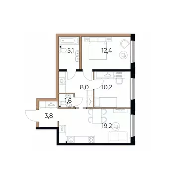 2-к кв. Вологодская область, Череповец Рыбинская ул., 69 (60.3 м)