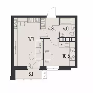 1-к кв. Пермский край, Пермь Ераничи мкр,  (38.0 м)
