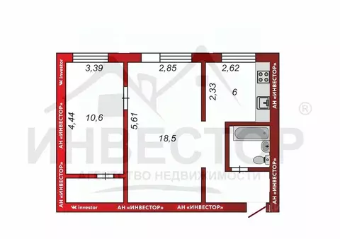2-к кв. Челябинская область, Челябинск ул. 60-летия Октября, 16 (45.5 ...