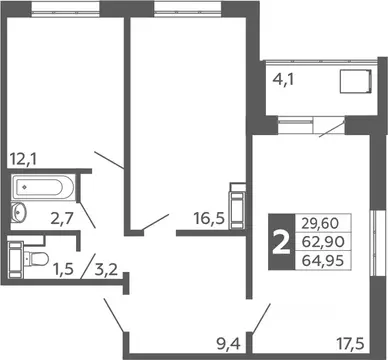2-к кв. Башкортостан, Уфа Черниковка жилрайон, Калининский-2 мкр, ул. ...