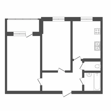 2-комнатная квартира: Тюмень, Вересковая улица, 19 (50.9 м)