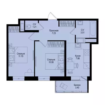 2-к кв. Ленинградская область, Всеволожский район, Заневское городское ...