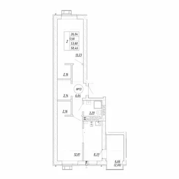2-комнатная квартира: Зеленоградск, Морской переулок (53.8 м)