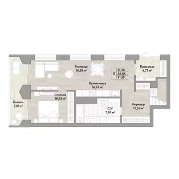 3-к кв. Хабаровский край, Хабаровск ул. Имени Лейтенанта С.В. Орлова ...