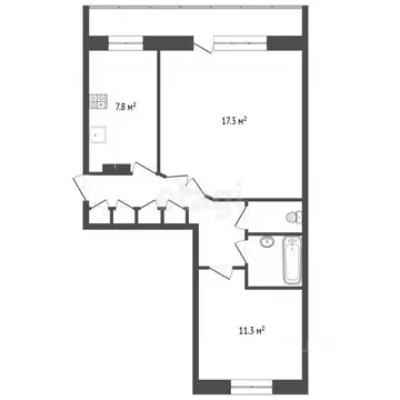 2-к кв. Псковская область, Порхов Молодежная ул., 2 (48.7 м)